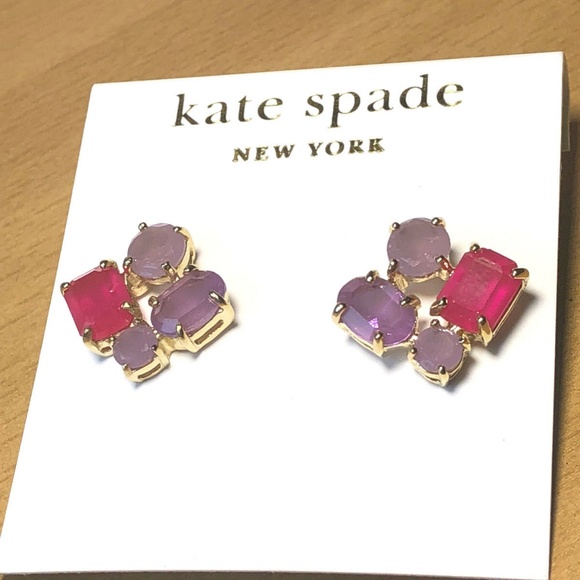 KATE SPADE PINK STONES EARRINGS,  BRAND NEW - Picture 8 of 16